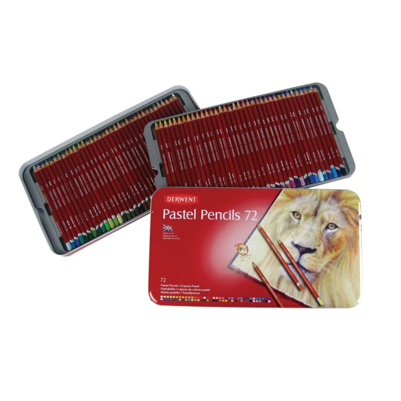 DERWENT Pastel Pencil 72 英国进口得韵 72色粉彩铅铁盒套装 具有铅笔的简便性以及粉彩的鲜艳度