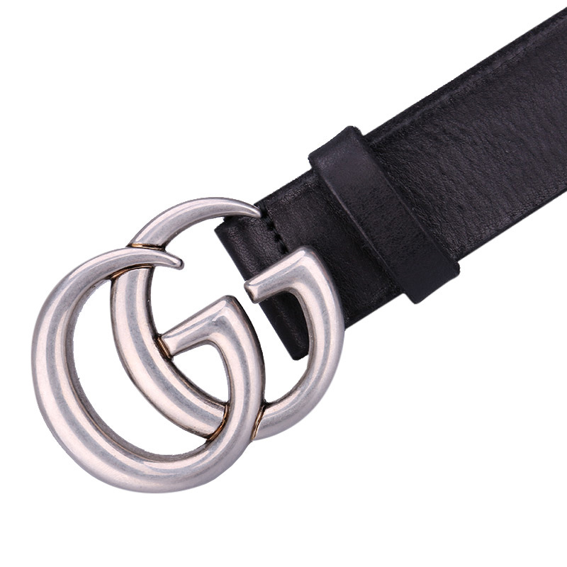 Gucci 古驰 男士黑色牛皮双G板扣腰带 414516-CVE0N-1000 黑色 90CM