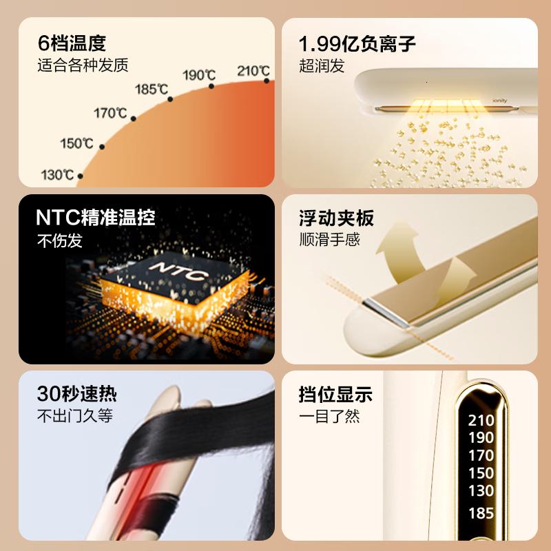 SKG卷发棒卷直发器两用负离子防烫直板夹不伤发刘海头发蓬松夹板宿舍生日卷直两用夹板-S3紫色高清大图