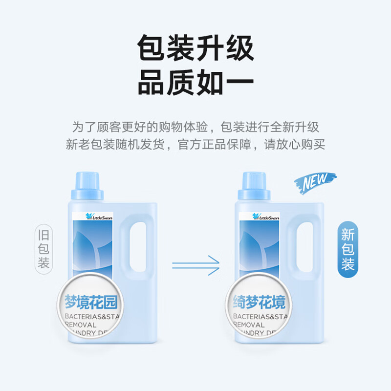 小天鹅(LittleSwan)柔顺留香去渍除螨除菌洗衣液家用实惠瓶装机洗手洗 [2kg去渍除菌除螨洗衣液] 绮梦花境
