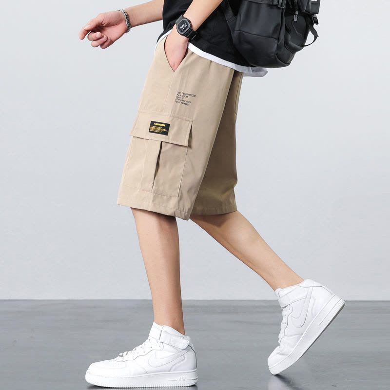 真维斯工装短裤男士夏季薄款潮牌外穿冰丝裤子大码运动五分裤中裤图片