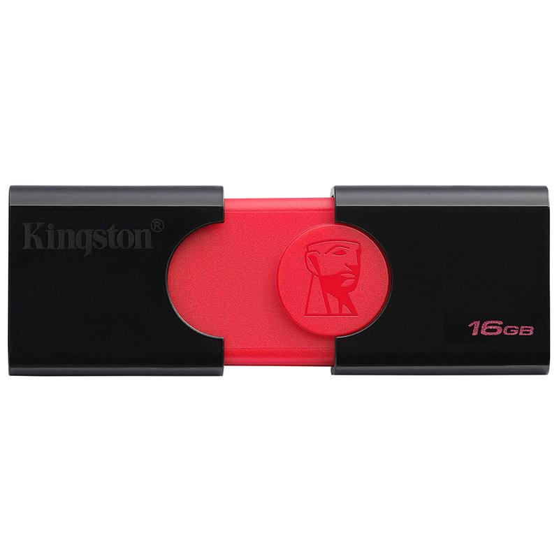 金士顿(Kingston)DT106优盘16GB u盘USB3.1高速车载电脑学生办公创意u盘 16g推拉U盘黑红新款