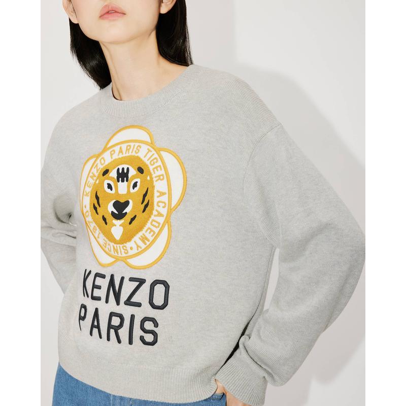 高田贤三(Kenzo)羊毛混纺圆领卫衣女款休闲百搭KENZO虎头刺绣运动高清大图
