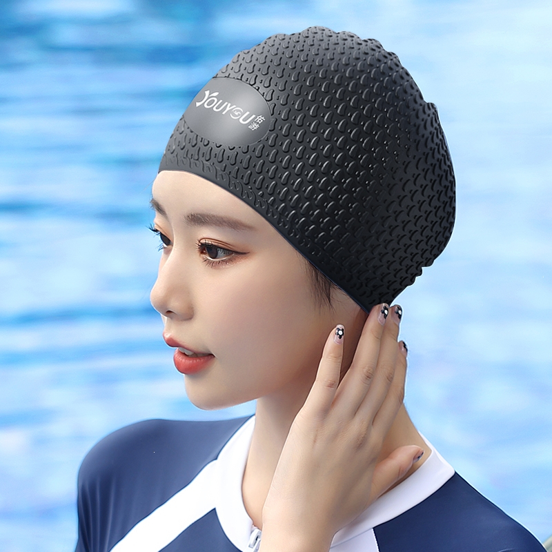 佑游泳帽女士不勒头时尚专业硅胶游泳帽子女款成人大头围长发专用视频