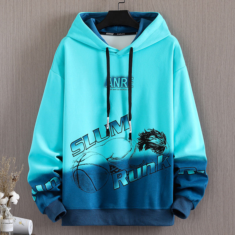 青少年13大童卫衣男春秋装16中学生长袖体恤韩版运动连帽套装 单件上衣春秋款112蓝色 L95-110斤