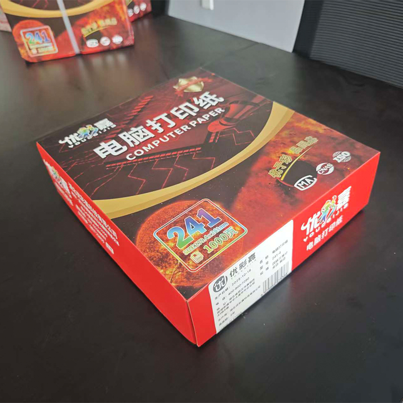 优彩嘉 电脑打印纸 四联三等分 全白 撕边 241-4 包高清大图
