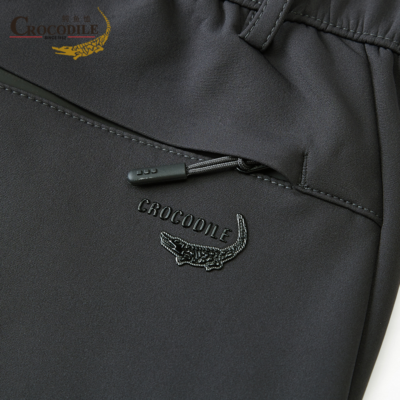 鳄鱼恤CROCODILE 纯色西装长裤男士四季常规款直筒商务休闲裤子高清大图