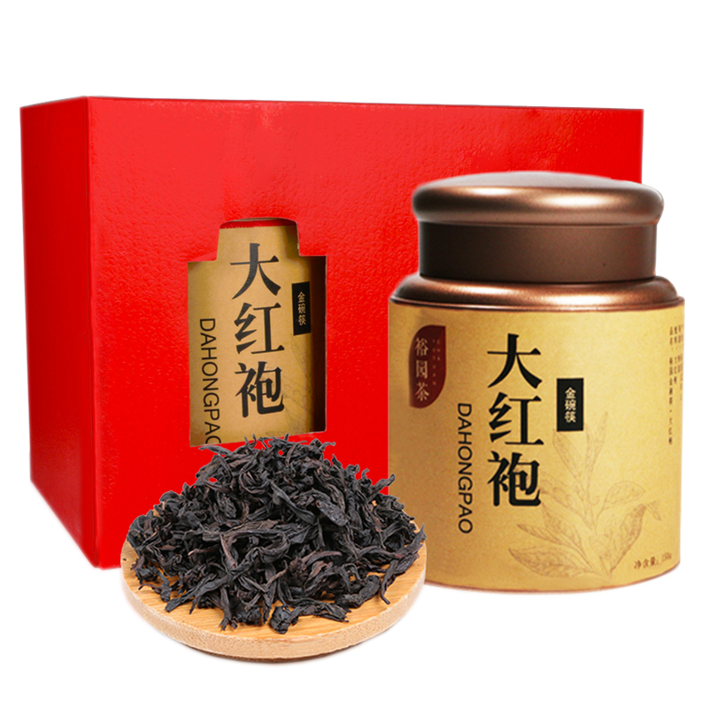 裕园茶 乌龙茶武夷山岩茶大红袍茶叶特级 金碗筷·大红袍 150g*2