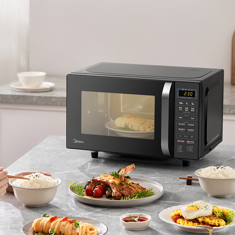 美的(Midea)C10家用微波炉 光波炉微烤一体机变频火力智能菜单微波杀菌大平板易清洁内胆便捷加热