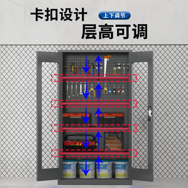 妍苒工具柜 亚克力-工业灰带网五层0.7mm 1000*500*1800mm/台高清大图