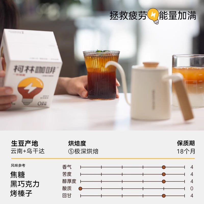 一杯清醒/唤醒现磨手冲黑咖啡粉挂耳包8g*10袋高清大图