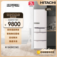 日立冰箱401L嵌入多门式原装进口R-S42KC保湿保鲜冰温自动制冰小户型 珍珠白
