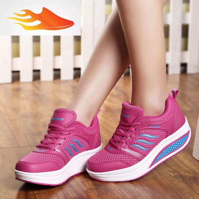 basket阿里公子春秋季摇摇鞋女2019新款透气运动鞋面厚底休闲单鞋女鞋