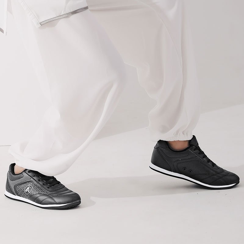 双星太极鞋男鞋武术鞋皮面太极拳练功鞋训练女太极运动鞋