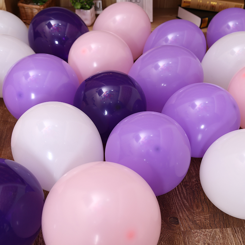 气球结婚礼汽球装饰场景布置 婚庆马卡龙儿童100个装生日派对婚房 花色混色100个