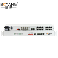 博扬 BY-16P4E4FE 综合业务电话光端机 4路E1+16路电话+4路百兆以太网 单纤60km 机架式 1对价