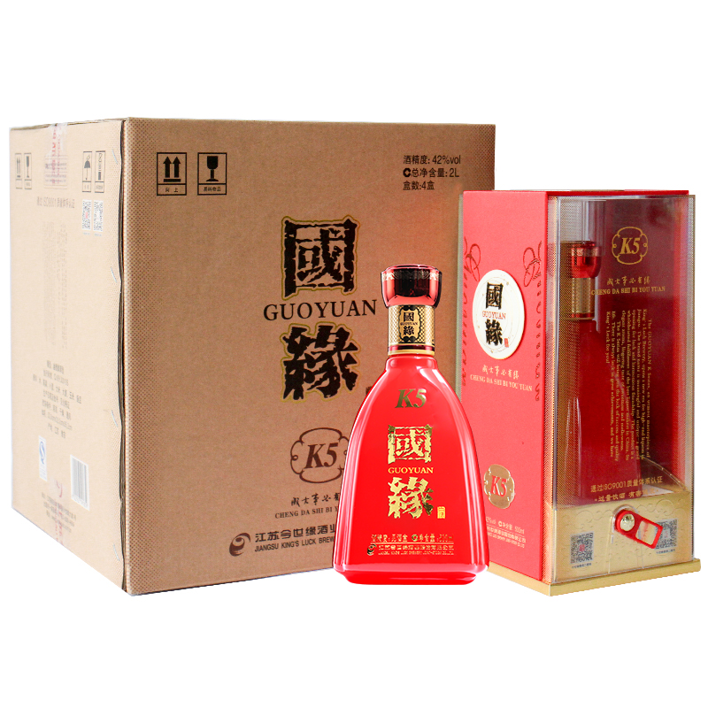 今世缘 国缘 k5 42度/柔雅型 白酒500ml *4瓶 整箱装