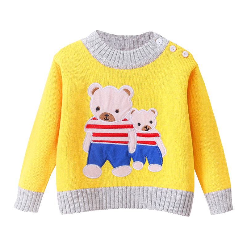 儿童毛衣童装宝宝打底衫肩扣柔软长袖毛衫线衣纯棉线男童女童米白色66