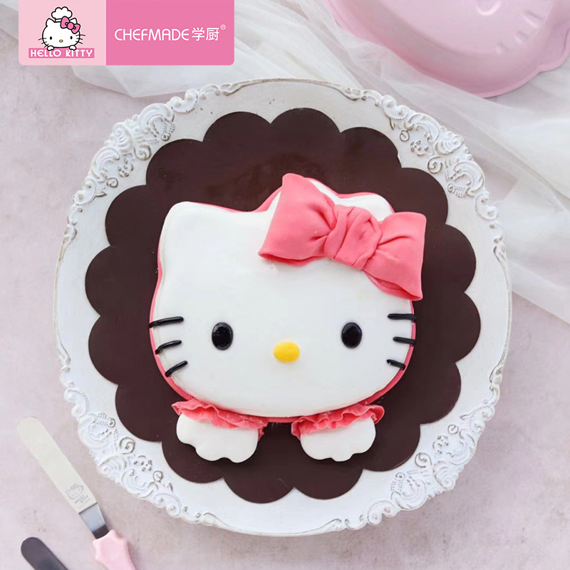 学厨HELLO KITTY(正版授权) 烘焙模具 8寸慕斯模具凯蒂猫猫头 厨房工具KT7028