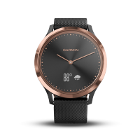 Garmin佳明vivomove HR光电心率监测智能时尚防水运动健身功能手表防水50m（运动版 黑色玫瑰金）