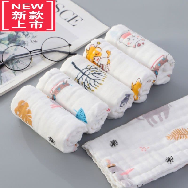 可莉允 六层纱布毛巾新生儿高密泡泡纱童巾儿童洗脸面巾口水巾方巾图片