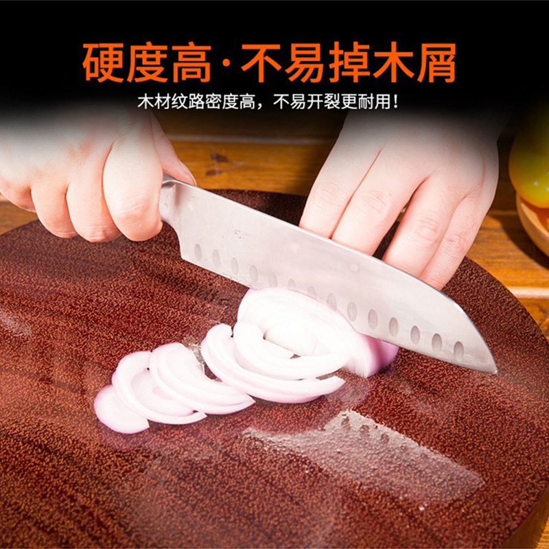 瓦图 圆形砧板 铁木砧板 44*5钢圈高清大图