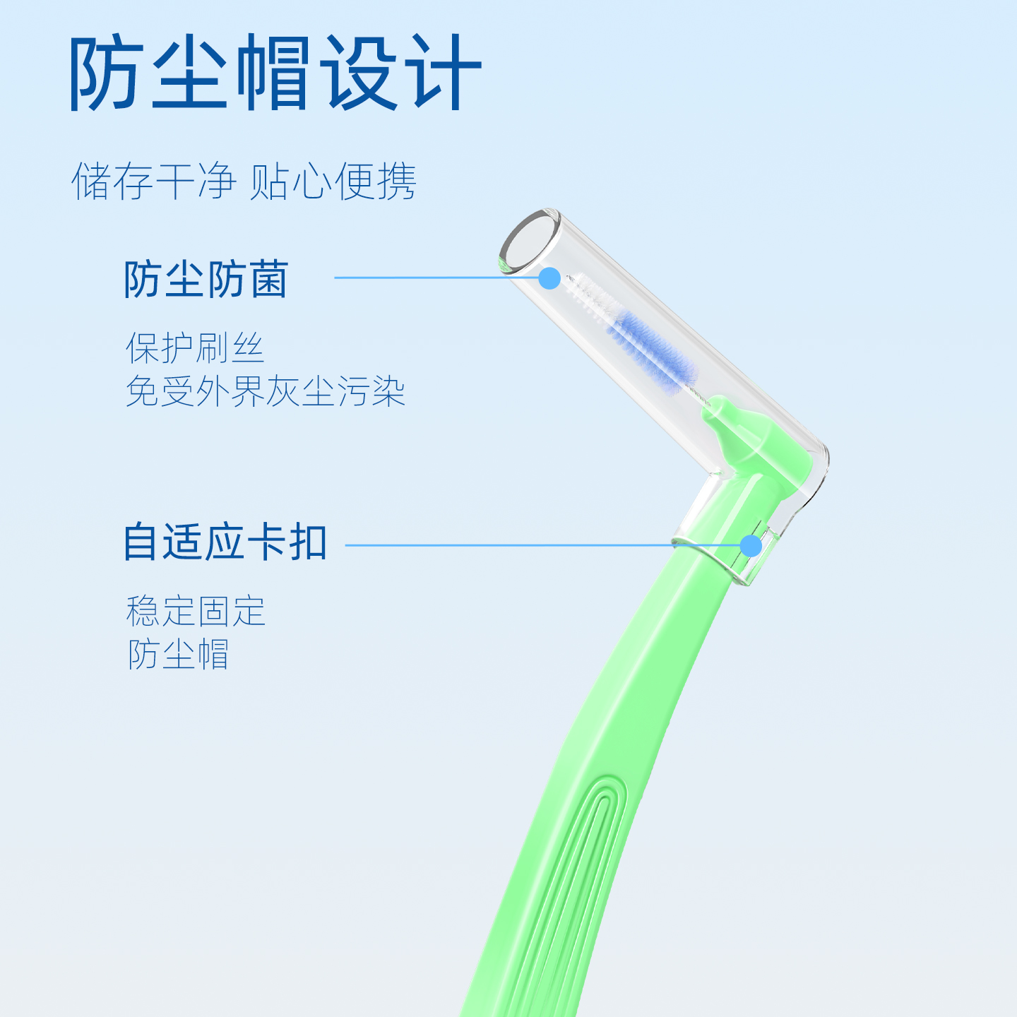 小鹿妈妈(FAWN MUM)牙缝刷L型牙间刷正畸专用牙刷护龙2 0.7mm 20支(赠随身盒)高清大图