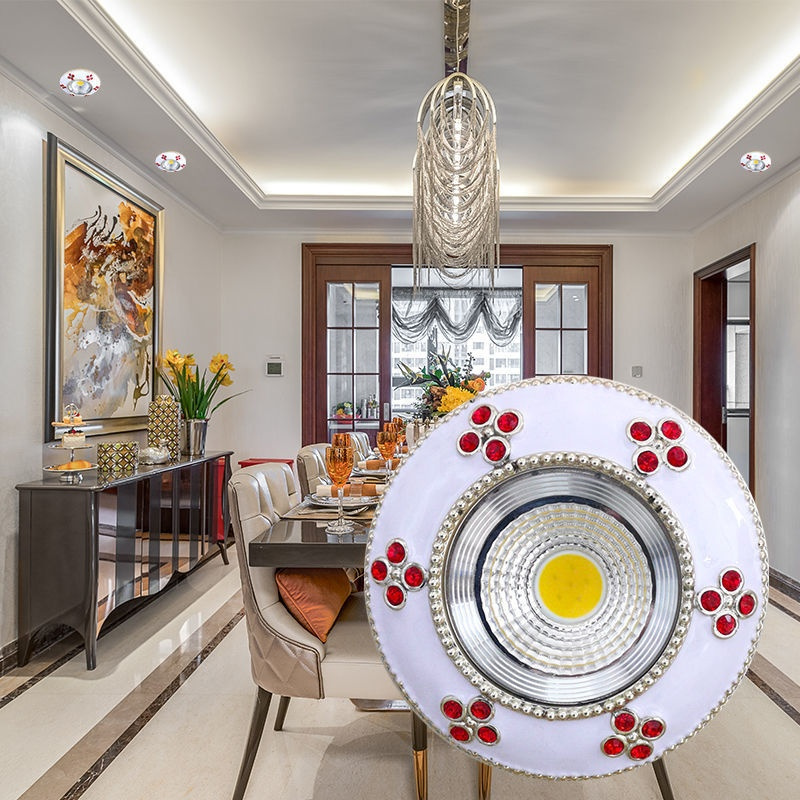 筒灯led天花灯嵌入式射灯孔灯客厅3w洞灯过道灯走廊灯4寸欧式简灯d23w