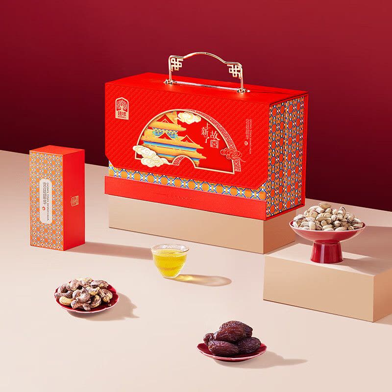 臻味 宫廷韶华 坚果糕点礼盒 815g 盒图片