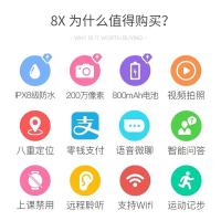 [直降30元]360 儿童电话手表8X 智能语音问答定位支付手表 学生儿童移动联通4G视频拍照手表手机 星空蓝