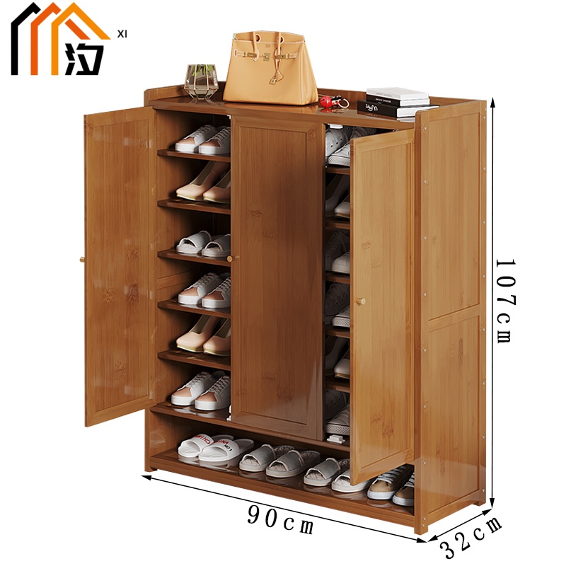 汐多层鞋柜三门个高清大图