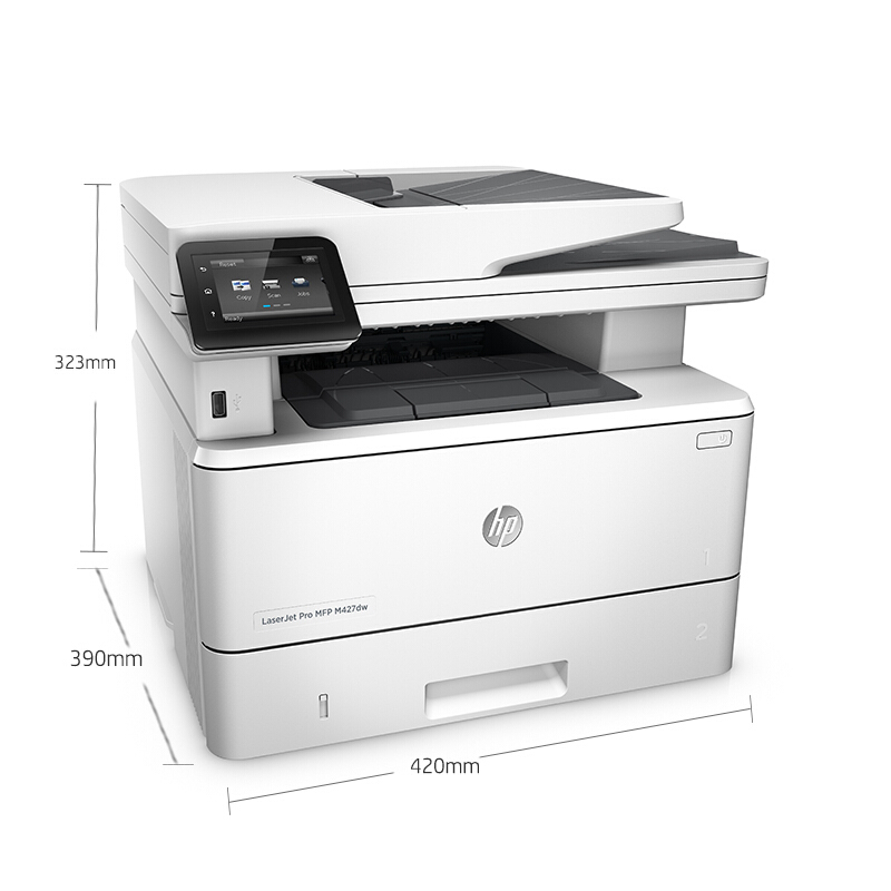 惠普HP LaserJet Pro MFP M427dw 黑白激光一体机打印复印扫描自动双面无线手机家用学生办公惠普打印复印一体机自动双面打印一体机 惠普M427DW打印机