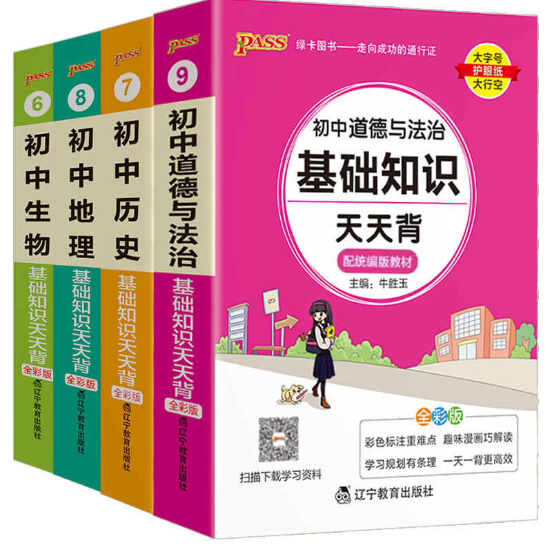 热卖![初中小四门]政史地生+1赠品(全套4册) 初中通用 [正版]2024新小四门知识考点速记手册pass绿卡图书初中高清大图