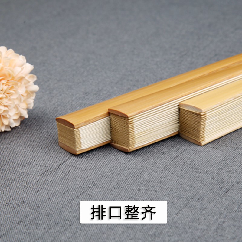 中国风宣纸折扇空白书画绘画 白扇子水磨玉竹日式文玩工艺扇苏工 三维工匠 9寸玉竹宣纸扇子高清大图