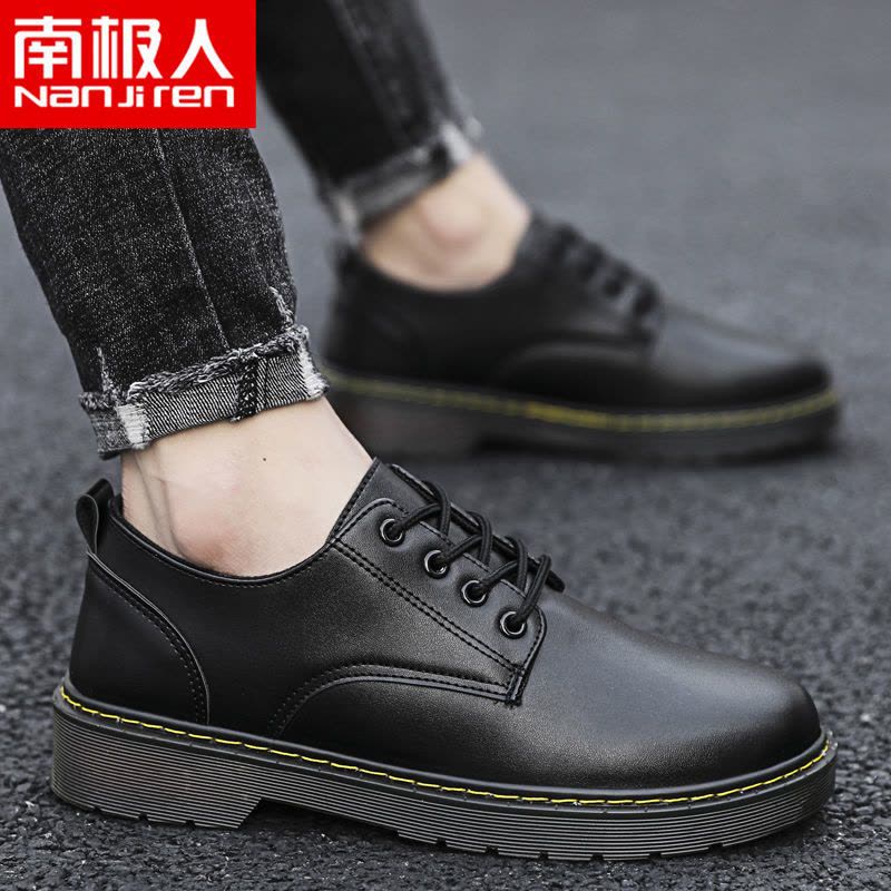 男鞋韩版潮流春季新款男士休闲皮鞋英伦风懒人鞋男图片