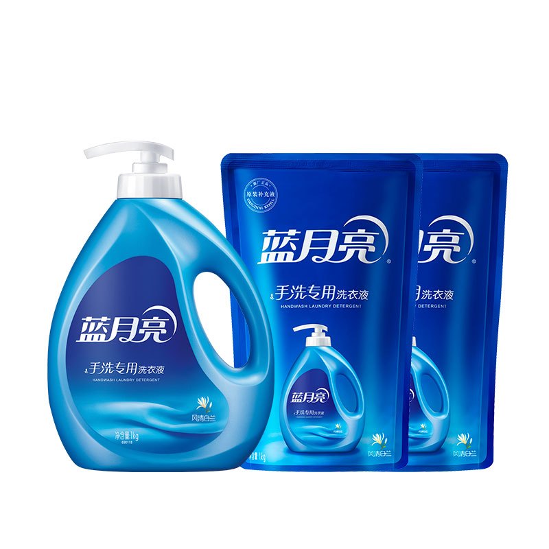 蓝月亮(lanyueliang)80000252(风清白兰手洗专用洗衣液1kg+风清白兰手洗专用洗衣液袋装1kg*2)