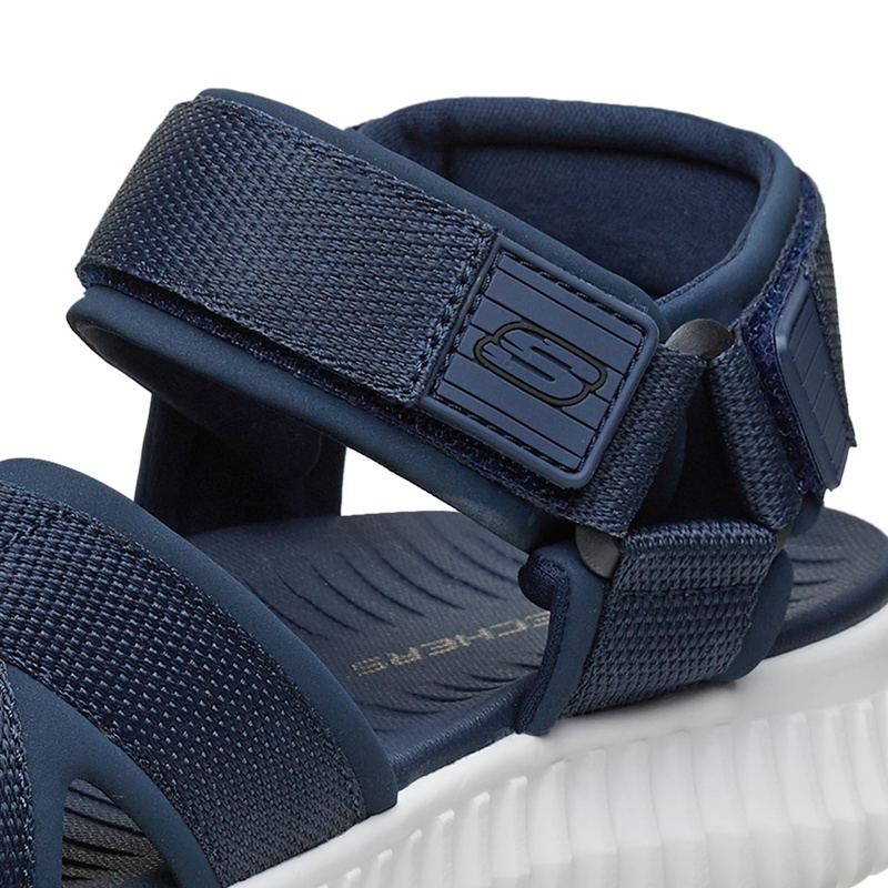 skechers斯凯奇夏季魔术贴露趾凉鞋男子运动休闲沙滩鞋51722