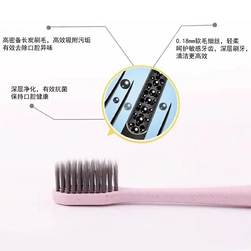 CCOKIO(酷优客) 备长炭牙刷四支装(颜色随机发)高清大图