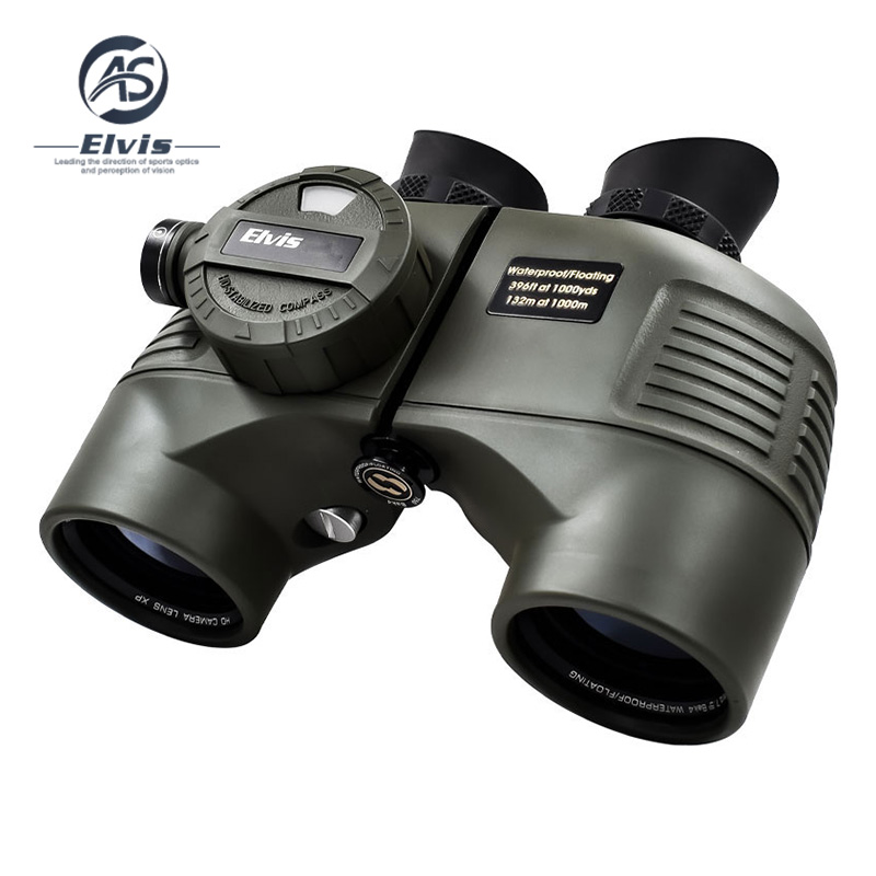 艾立仕Elvis防水双筒望远镜HD 10X50SC机械罗盘TC镜片BAK4棱镜独立对焦EPM镀膜
