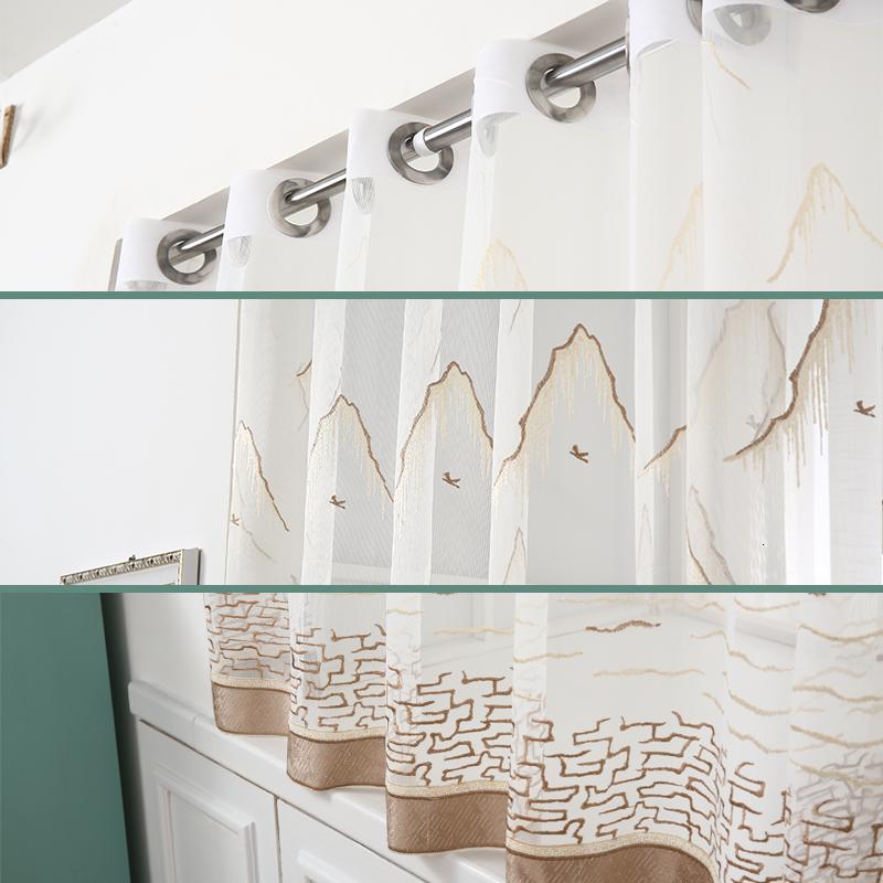 美帮汇窗帘纱帘免打孔安装飘窗阳台装饰北欧现代简约蕾丝隔断纱窗帘高清大图