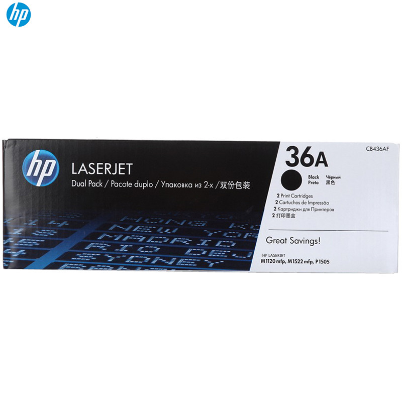 惠普（HP） CB436AF（36AF） 黑色硒鼓 双包装（适用 HP M1120 M1522nf P1505）高清大图