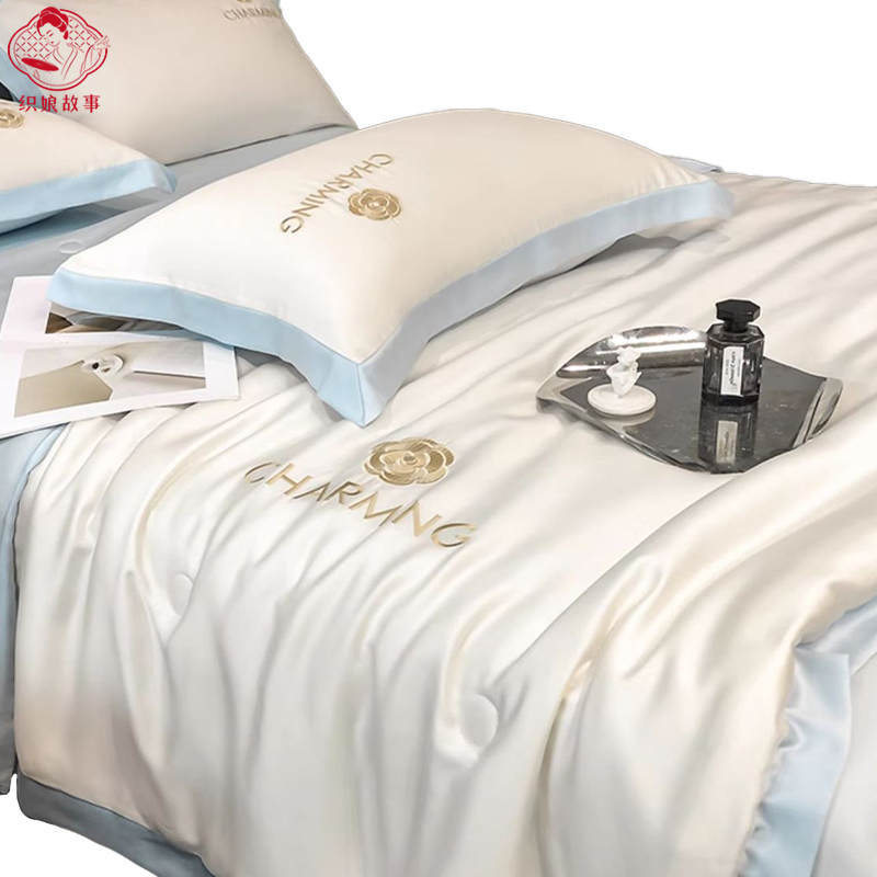 织娘故事 夏被三件套 180x220cm夏被+枕套一对/套高清大图