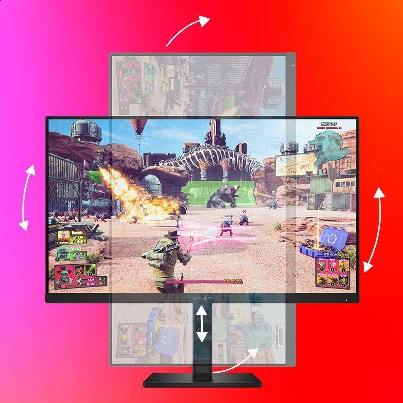 惠普HP 暗影精灵电竞显示器 23.8英寸/FHD/165Hz高刷/FreeSync TUV认证/旋转升降电脑显示屏/黑[OMEN24]