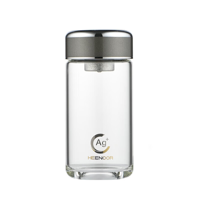 希诺(HEENOOR) XN-1800 抗菌玻璃杯双层大容量便携茶杯310ml高清大图