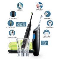 飞利浦(Philips) 口腔护理套装HX8471/03黑色 电动牙刷+冲牙器成人通用 5大洁齿模式 自动喷流 清洁口腔