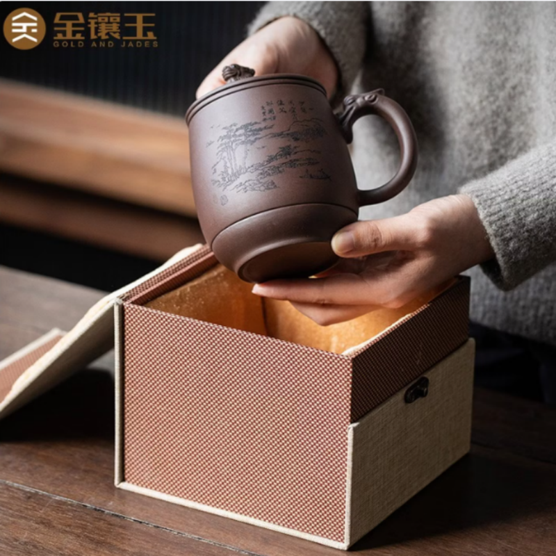 金镶玉 思归紫砂内胆茶杯高清大图