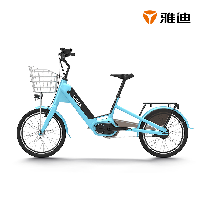 雅迪(yadea)SC500高端亲子车36V进口锂电版雅迪电瓶自行代步车 湖光蓝