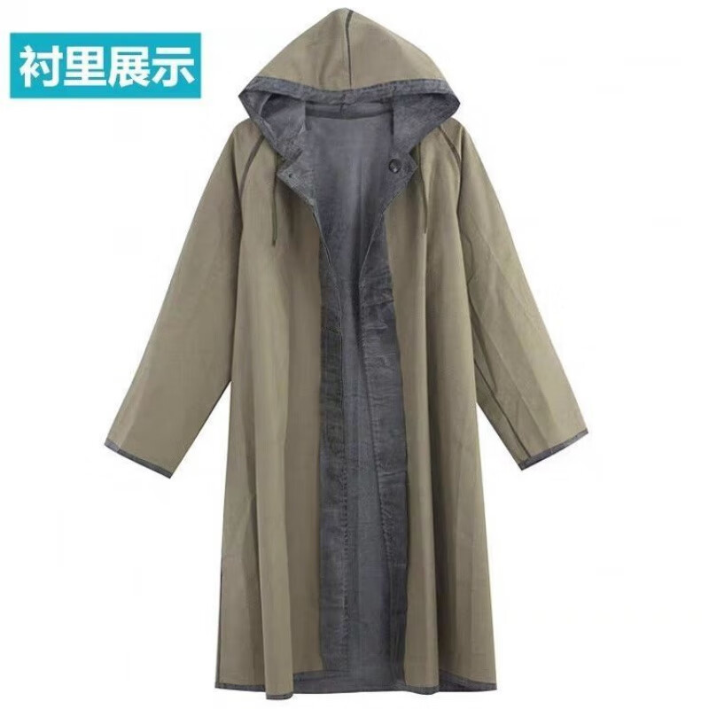 维诺亚老式加大加厚橡胶帆布透气工地劳保雨衣雨裤分体套装骑行雨披高清大图