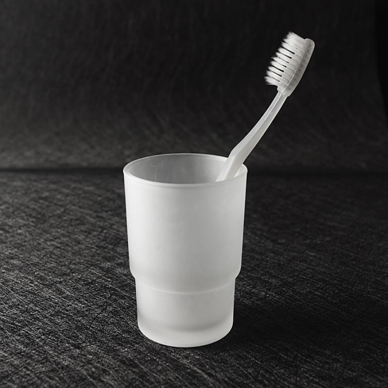 漱口玻璃杯家用情侣杯双杯刷牙杯挂墙式酒店宾馆酒卫生间磨砂水杯 三维工匠 透明肥皂碟(2只装)洗漱杯