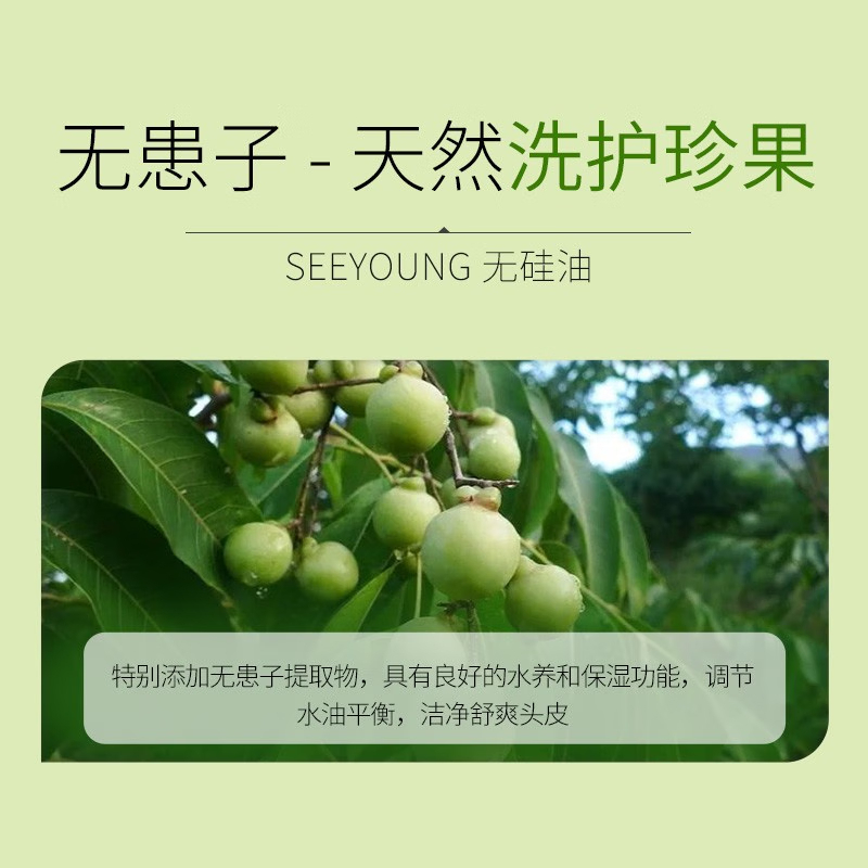 滋源无硅油无患子洗发水400ml控油清爽护发素柔顺蓬松洗发露去屑止痒洗头膏